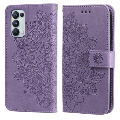 7-petal Flowers Embossing Pattern Horizontal Flip PU Leather Case with Holder & Card Slots & Wallet & Photo Frame, For OPPO Reno3 5G / Find X2 Lite / K7, For OPPO Reno3 Pro 5G / Find X2 Neo, For OPPO Reno5 5G / 4G / Find X3 Lite                        ...