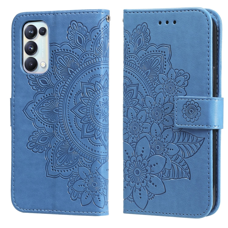 7-petal Flowers Embossing Pattern Horizontal Flip PU Leather Case with Holder & Card Slots & Wallet & Photo Frame, For OPPO Reno3 5G / Find X2 Lite / K7, For OPPO Reno3 Pro 5G / Find X2 Neo, For OPPO Reno5 5G / 4G / Find X3 Lite                        ...