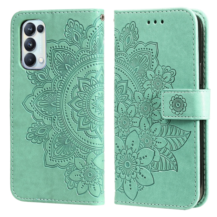 7-petal Flowers Embossing Pattern Horizontal Flip PU Leather Case with Holder & Card Slots & Wallet & Photo Frame, For OPPO Reno3 5G / Find X2 Lite / K7, For OPPO Reno3 Pro 5G / Find X2 Neo, For OPPO Reno5 5G / 4G / Find X3 Lite                        ...