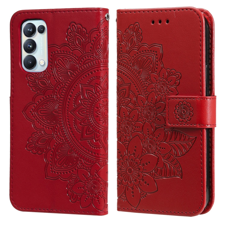 7-petal Flowers Embossing Pattern Horizontal Flip PU Leather Case with Holder & Card Slots & Wallet & Photo Frame, For OPPO Reno3 5G / Find X2 Lite / K7, For OPPO Reno3 Pro 5G / Find X2 Neo, For OPPO Reno5 5G / 4G / Find X3 Lite                        ...