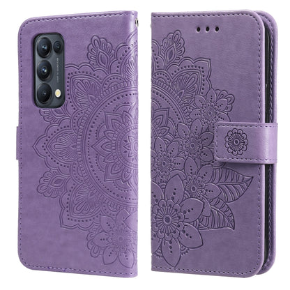 7-petal Flowers Embossing Pattern Horizontal Flip PU Leather Case with Holder & Card Slots & Wallet & Photo Frame, For OPPO Reno3 5G / Find X2 Lite / K7, For OPPO Reno3 Pro 5G / Find X2 Neo, For OPPO Reno5 5G / 4G / Find X3 Lite                        ...