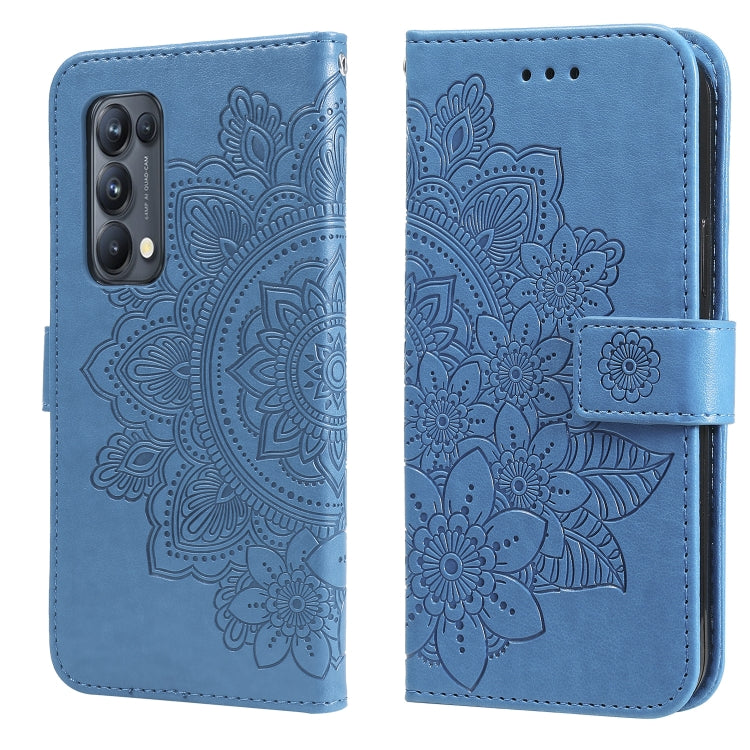 7-petal Flowers Embossing Pattern Horizontal Flip PU Leather Case with Holder & Card Slots & Wallet & Photo Frame, For OPPO Reno3 5G / Find X2 Lite / K7, For OPPO Reno3 Pro 5G / Find X2 Neo, For OPPO Reno5 5G / 4G / Find X3 Lite                        ...