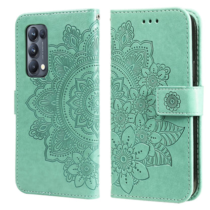 7-petal Flowers Embossing Pattern Horizontal Flip PU Leather Case with Holder & Card Slots & Wallet & Photo Frame, For OPPO Reno3 5G / Find X2 Lite / K7, For OPPO Reno3 Pro 5G / Find X2 Neo, For OPPO Reno5 5G / 4G / Find X3 Lite                        ...