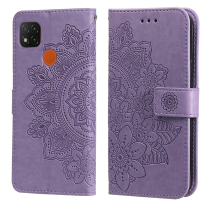 7-petal Flowers Embossing Pattern Horizontal Flip PU Leather Case with Holder & Card Slots & Wallet & Photo Frame, For Xiaomi Redmi 9C, For Xiaomi Redmi 9A, For Xiaomi Redmi K40/K40 Pro/Poco F3/ Mi 11i                                                   ...