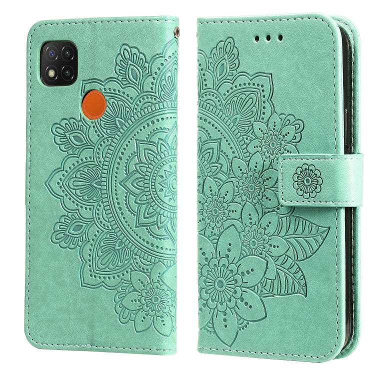 7-petal Flowers Embossing Pattern Horizontal Flip PU Leather Case with Holder & Card Slots & Wallet & Photo Frame, For Xiaomi Redmi 9C, For Xiaomi Redmi 9A, For Xiaomi Redmi K40/K40 Pro/Poco F3/ Mi 11i                                                   ...