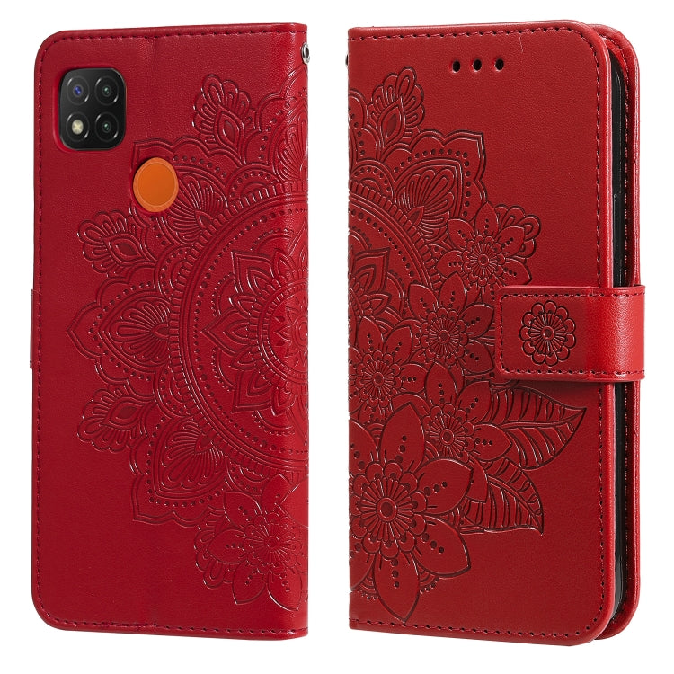 7-petal Flowers Embossing Pattern Horizontal Flip PU Leather Case with Holder & Card Slots & Wallet & Photo Frame, For Xiaomi Redmi 9C, For Xiaomi Redmi 9A, For Xiaomi Redmi K40/K40 Pro/Poco F3/ Mi 11i                                                   ...