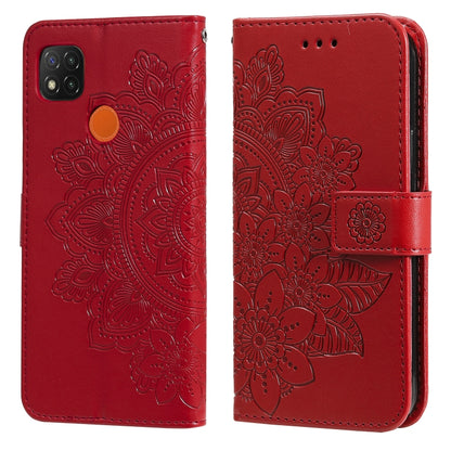 7-petal Flowers Embossing Pattern Horizontal Flip PU Leather Case with Holder & Card Slots & Wallet & Photo Frame, For Xiaomi Redmi 9C, For Xiaomi Redmi 9A, For Xiaomi Redmi K40/K40 Pro/Poco F3/ Mi 11i                                                   ...