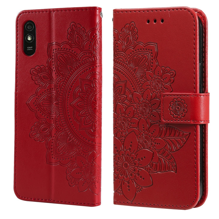 7-petal Flowers Embossing Pattern Horizontal Flip PU Leather Case with Holder & Card Slots & Wallet & Photo Frame, For Xiaomi Redmi 9C, For Xiaomi Redmi 9A, For Xiaomi Redmi K40/K40 Pro/Poco F3/ Mi 11i                                                   ...
