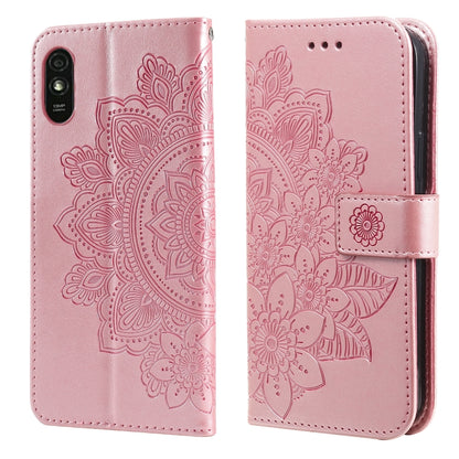 7-petal Flowers Embossing Pattern Horizontal Flip PU Leather Case with Holder & Card Slots & Wallet & Photo Frame, For Xiaomi Redmi 9C, For Xiaomi Redmi 9A, For Xiaomi Redmi K40/K40 Pro/Poco F3/ Mi 11i                                                   ...