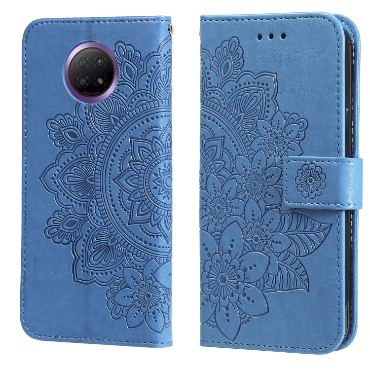 7-petal Flowers Embossing Pattern Horizontal Flip PU Leather Case with Holder & Card Slots & Wallet & Photo Frame, For Xiaomi Redmi Note 9T 5G / Note 9 5G (CN Version), For Xiaomi Redmi Note 9 4G (Foreign Version) / Mi 10X 4G                           ...