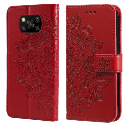 7-petal Flowers Embossing Pattern Horizontal Flip PU Leather Case with Holder & Card Slots & Wallet & Photo Frame, For Xiaomi Mi 10T Lite, For Xiaomi Mi 10T Pro, For Xiaomi Mi 11, For Xiaomi Poco X3/X3 Pro/X3 NFC