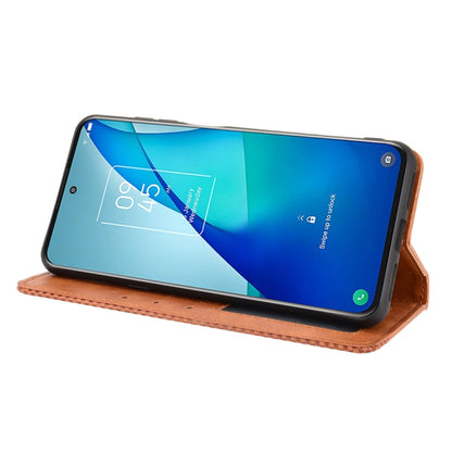 Magnetic Buckle Retro Crazy Horse Texture Horizontal Flip Leather Case with Holder & Card Slots & Photo Frame, For TCL 20 5G / 20S / 20L / 20L+