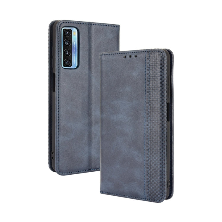 Magnetic Buckle Retro Crazy Horse Texture Horizontal Flip Leather Case with Holder & Card Slots & Photo Frame, For TCL 20 5G / 20S / 20L / 20L+