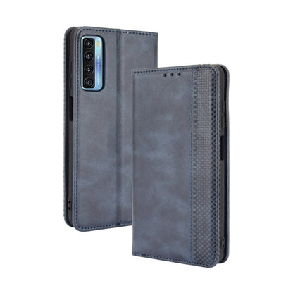 Magnetic Buckle Retro Crazy Horse Texture Horizontal Flip Leather Case with Holder & Card Slots & Photo Frame, For TCL 20 5G / 20S / 20L / 20L+