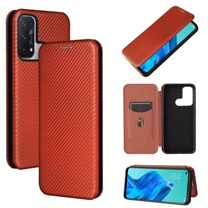 Carbon Fiber Texture Magnetic Horizontal Flip TPU + PC + PU Leather Case with Card Slot, For OPPO Realme C11 2021, For OPPO Realme C20, For OPPO Reno 5A(Japan version), For TCL 20 Pro 5G