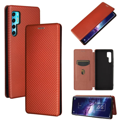 Carbon Fiber Texture Magnetic Horizontal Flip TPU + PC + PU Leather Case with Card Slot, For OPPO Realme C11 2021, For OPPO Realme C20, For OPPO Reno 5A(Japan version), For TCL 20 Pro 5G