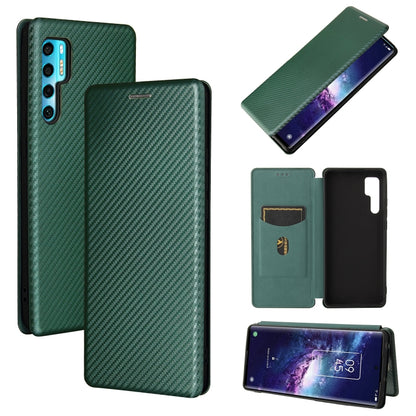 Carbon Fiber Texture Magnetic Horizontal Flip TPU + PC + PU Leather Case with Card Slot, For OPPO Realme C11 2021, For OPPO Realme C20, For OPPO Reno 5A(Japan version), For TCL 20 Pro 5G