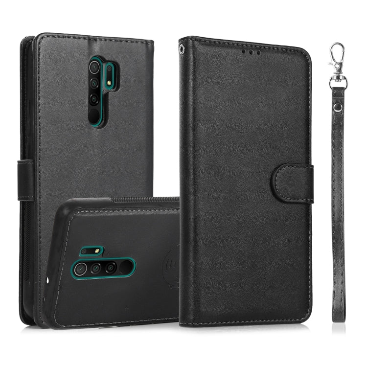For Xiaomi Redmi 9 Calf Texture 2 in 1 Detachable Magnetic Back Cover Horizontal Flip Leather Case with Holder & Card Slots & Wallet & Photo Frame, For Xiaomi Redmi Note 8 Pro, For Xiaomi Redmi 9C, For Xiaomi Redmi 9A, For Xiaomi Redmi 9