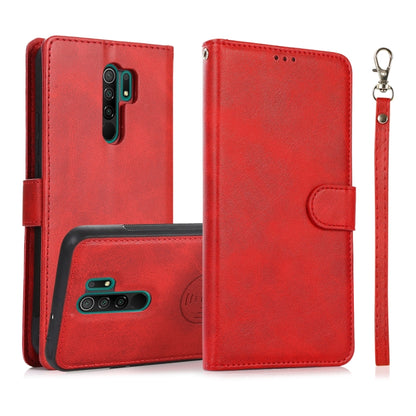 For Xiaomi Redmi 9 Calf Texture 2 in 1 Detachable Magnetic Back Cover Horizontal Flip Leather Case with Holder & Card Slots & Wallet & Photo Frame, For Xiaomi Redmi Note 8 Pro, For Xiaomi Redmi 9C, For Xiaomi Redmi 9A, For Xiaomi Redmi 9