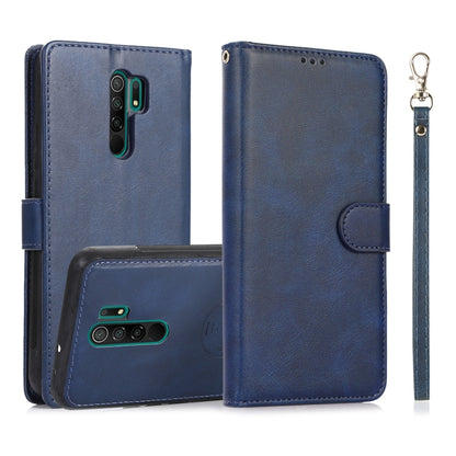 For Xiaomi Redmi 9 Calf Texture 2 in 1 Detachable Magnetic Back Cover Horizontal Flip Leather Case with Holder & Card Slots & Wallet & Photo Frame, For Xiaomi Redmi Note 8 Pro, For Xiaomi Redmi 9C, For Xiaomi Redmi 9A, For Xiaomi Redmi 9