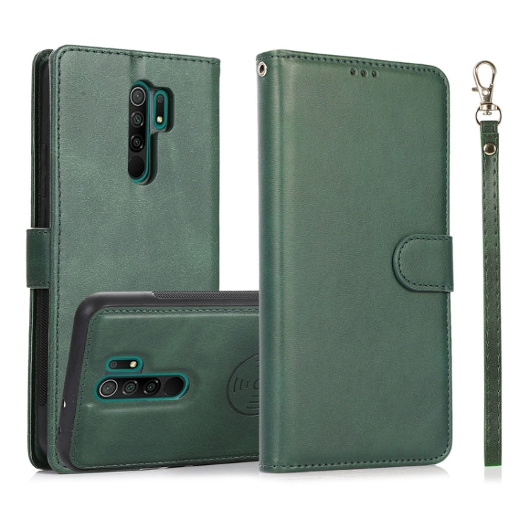 For Xiaomi Redmi 9 Calf Texture 2 in 1 Detachable Magnetic Back Cover Horizontal Flip Leather Case with Holder & Card Slots & Wallet & Photo Frame, For Xiaomi Redmi Note 8 Pro, For Xiaomi Redmi 9C, For Xiaomi Redmi 9A, For Xiaomi Redmi 9