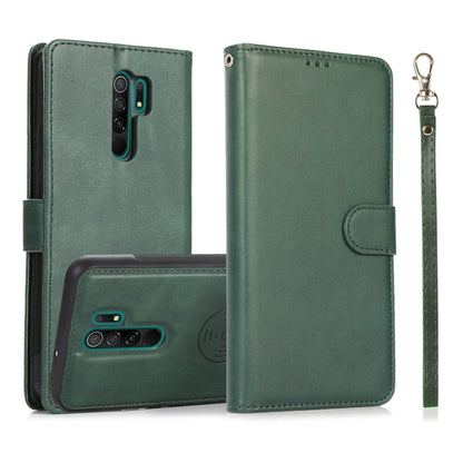 For Xiaomi Redmi 9 Calf Texture 2 in 1 Detachable Magnetic Back Cover Horizontal Flip Leather Case with Holder & Card Slots & Wallet & Photo Frame, For Xiaomi Redmi Note 8 Pro, For Xiaomi Redmi 9C, For Xiaomi Redmi 9A, For Xiaomi Redmi 9