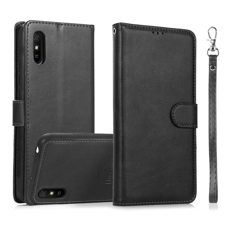 For Xiaomi Redmi 9 Calf Texture 2 in 1 Detachable Magnetic Back Cover Horizontal Flip Leather Case with Holder & Card Slots & Wallet & Photo Frame, For Xiaomi Redmi Note 8 Pro, For Xiaomi Redmi 9C, For Xiaomi Redmi 9A, For Xiaomi Redmi 9