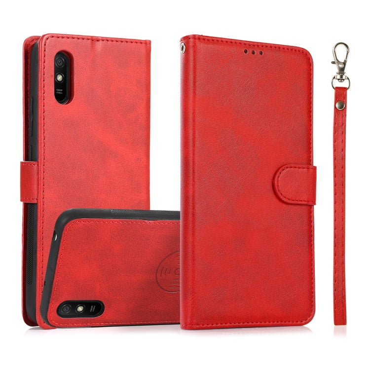 For Xiaomi Redmi 9 Calf Texture 2 in 1 Detachable Magnetic Back Cover Horizontal Flip Leather Case with Holder & Card Slots & Wallet & Photo Frame, For Xiaomi Redmi Note 8 Pro, For Xiaomi Redmi 9C, For Xiaomi Redmi 9A, For Xiaomi Redmi 9