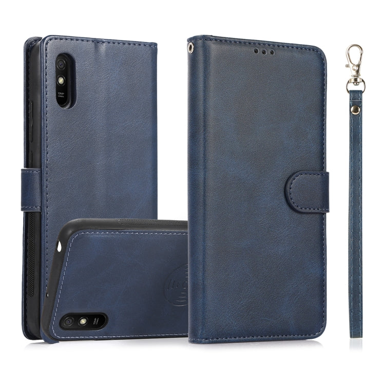 For Xiaomi Redmi 9 Calf Texture 2 in 1 Detachable Magnetic Back Cover Horizontal Flip Leather Case with Holder & Card Slots & Wallet & Photo Frame, For Xiaomi Redmi Note 8 Pro, For Xiaomi Redmi 9C, For Xiaomi Redmi 9A, For Xiaomi Redmi 9