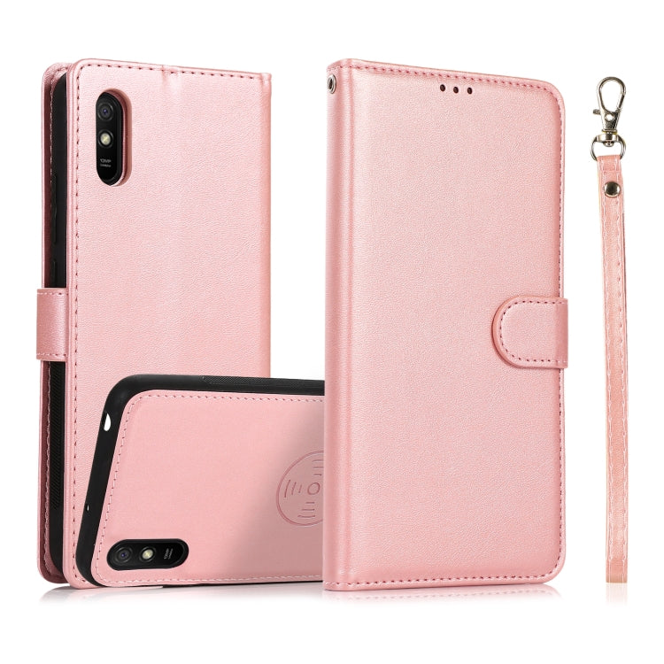 For Xiaomi Redmi 9 Calf Texture 2 in 1 Detachable Magnetic Back Cover Horizontal Flip Leather Case with Holder & Card Slots & Wallet & Photo Frame, For Xiaomi Redmi Note 8 Pro, For Xiaomi Redmi 9C, For Xiaomi Redmi 9A, For Xiaomi Redmi 9