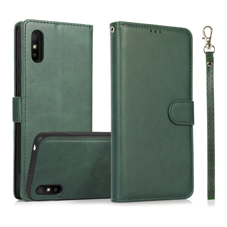 For Xiaomi Redmi 9 Calf Texture 2 in 1 Detachable Magnetic Back Cover Horizontal Flip Leather Case with Holder & Card Slots & Wallet & Photo Frame, For Xiaomi Redmi Note 8 Pro, For Xiaomi Redmi 9C, For Xiaomi Redmi 9A, For Xiaomi Redmi 9