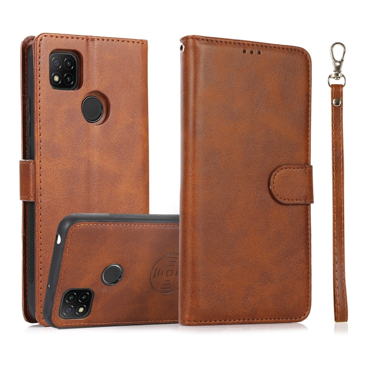 For Xiaomi Redmi 9 Calf Texture 2 in 1 Detachable Magnetic Back Cover Horizontal Flip Leather Case with Holder & Card Slots & Wallet & Photo Frame, For Xiaomi Redmi Note 8 Pro, For Xiaomi Redmi 9C, For Xiaomi Redmi 9A, For Xiaomi Redmi 9
