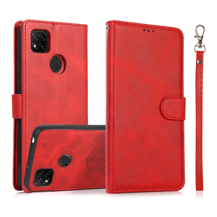 For Xiaomi Redmi 9 Calf Texture 2 in 1 Detachable Magnetic Back Cover Horizontal Flip Leather Case with Holder & Card Slots & Wallet & Photo Frame, For Xiaomi Redmi Note 8 Pro, For Xiaomi Redmi 9C, For Xiaomi Redmi 9A, For Xiaomi Redmi 9