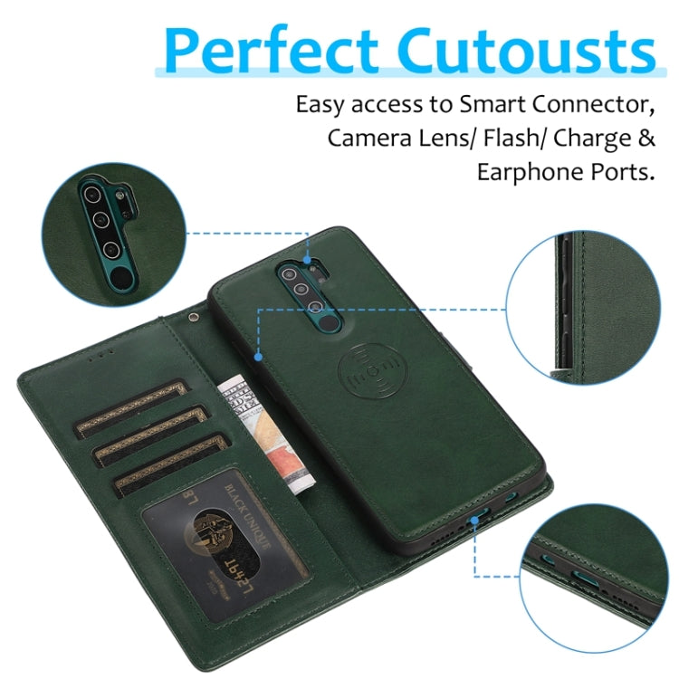For Xiaomi Redmi 9 Calf Texture 2 in 1 Detachable Magnetic Back Cover Horizontal Flip Leather Case with Holder & Card Slots & Wallet & Photo Frame, For Xiaomi Redmi Note 8 Pro, For Xiaomi Redmi 9C, For Xiaomi Redmi 9A, For Xiaomi Redmi 9