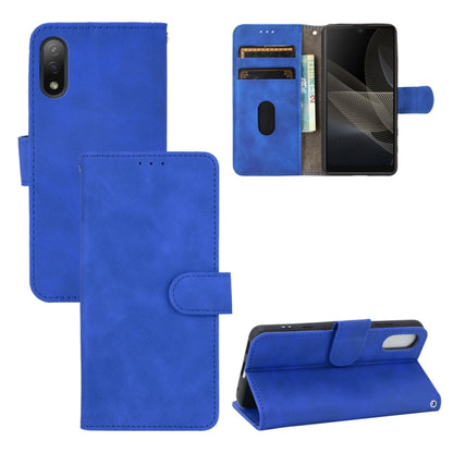 Solid Color Skin Feel Magnetic Buckle Horizontal Flip Calf Texture PU Leather Case with Holder & Card Slots & Wallet, For Sony Xperia Ace II