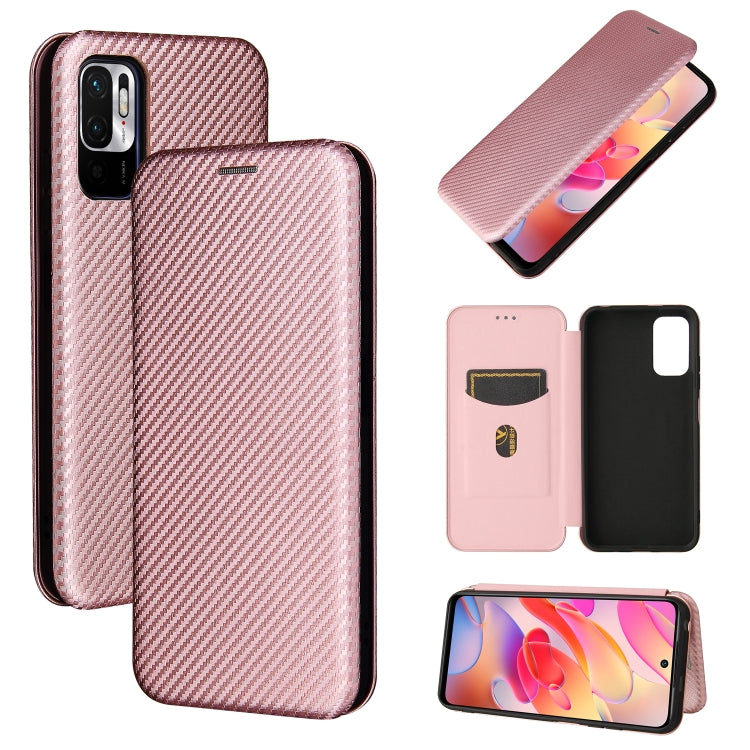 Carbon Fiber Texture Magnetic Horizontal Flip TPU + PC + PU Leather Case with Card Slot, For Xiaomi Poco M3 Pro 5G/4G