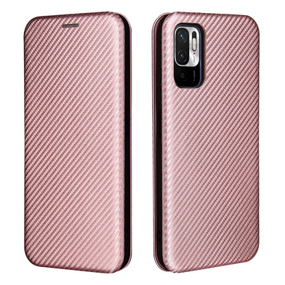 Carbon Fiber Texture Magnetic Horizontal Flip TPU + PC + PU Leather Case with Card Slot, For Xiaomi Poco M3 Pro 5G/4G