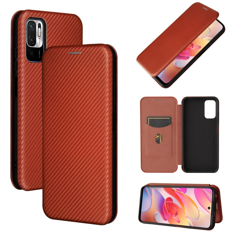 Carbon Fiber Texture Magnetic Horizontal Flip TPU + PC + PU Leather Case with Card Slot, For Xiaomi Poco M3 Pro 5G/4G