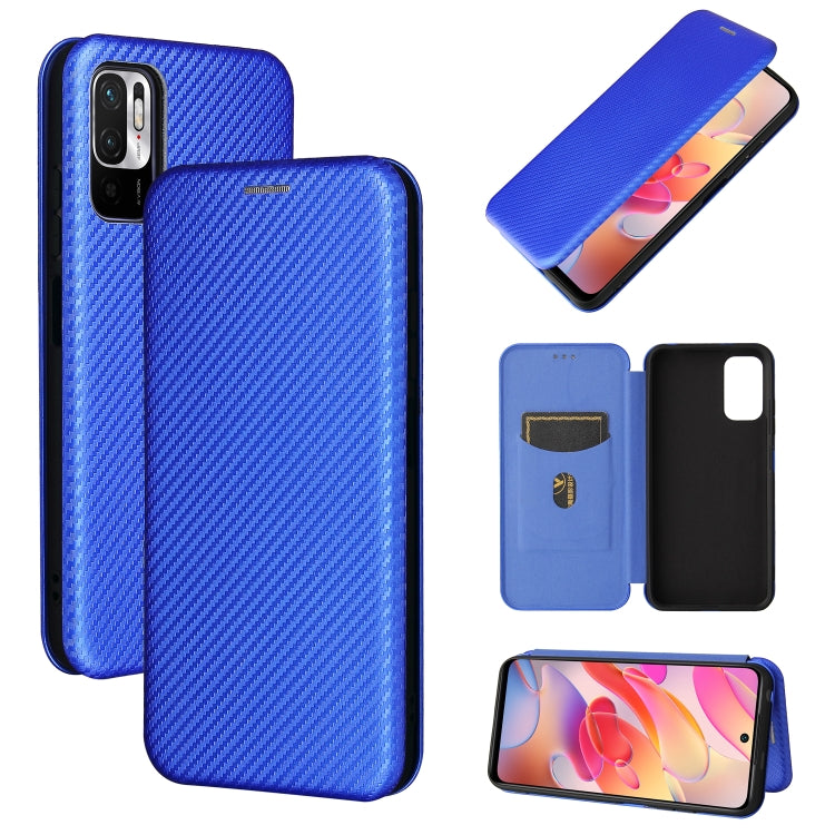 Carbon Fiber Texture Magnetic Horizontal Flip TPU + PC + PU Leather Case with Card Slot, For Xiaomi Poco M3 Pro 5G/4G