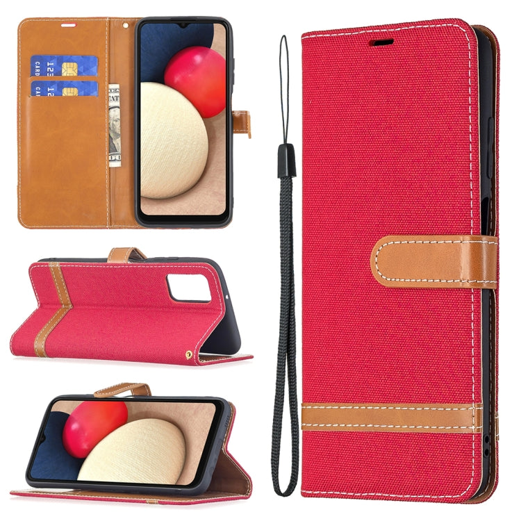 Color Matching Denim Texture Horizontal Flip Leather Case with Holder & Card Slots & Wallet & Lanyard, For Samsung Galaxy A03s 164mm
