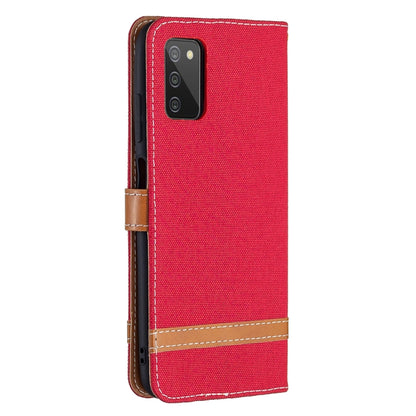 Color Matching Denim Texture Horizontal Flip Leather Case with Holder & Card Slots & Wallet & Lanyard, For Samsung Galaxy A03s 164mm