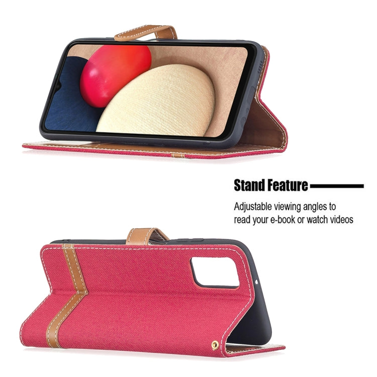 Color Matching Denim Texture Horizontal Flip Leather Case with Holder & Card Slots & Wallet & Lanyard, For Samsung Galaxy A03s 164mm