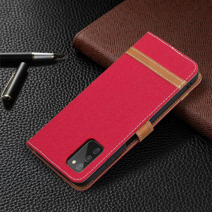 Color Matching Denim Texture Horizontal Flip Leather Case with Holder & Card Slots & Wallet & Lanyard, For Samsung Galaxy A03s 164mm