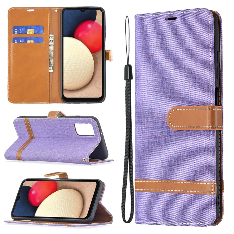 Color Matching Denim Texture Horizontal Flip Leather Case with Holder & Card Slots & Wallet & Lanyard, For Samsung Galaxy A03s 164mm