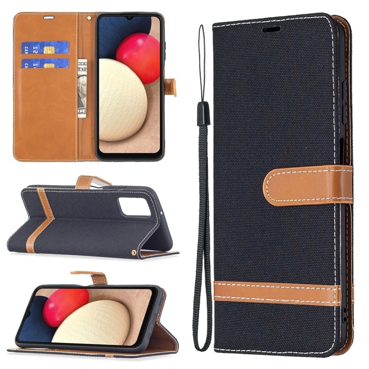 Color Matching Denim Texture Horizontal Flip Leather Case with Holder & Card Slots & Wallet & Lanyard, For Samsung Galaxy A03s 164mm