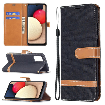 Color Matching Denim Texture Horizontal Flip Leather Case with Holder & Card Slots & Wallet & Lanyard, For Samsung Galaxy A03s 164mm