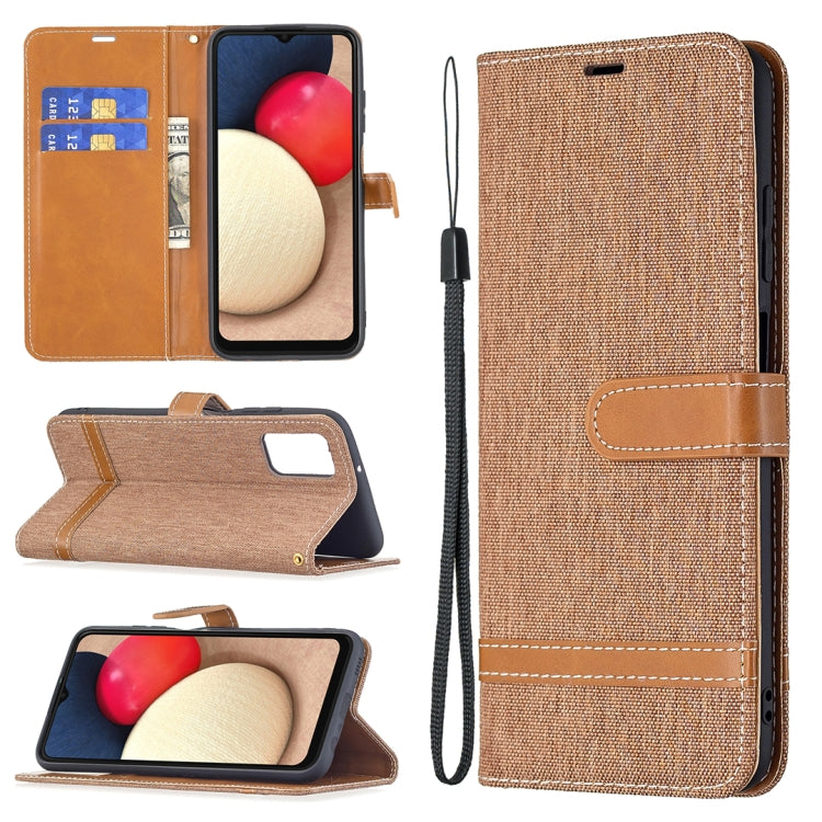 Color Matching Denim Texture Horizontal Flip Leather Case with Holder & Card Slots & Wallet & Lanyard, For Samsung Galaxy A03s 164mm