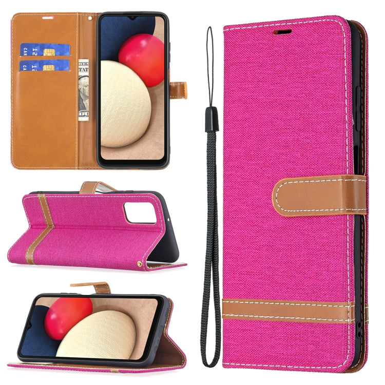 Color Matching Denim Texture Horizontal Flip Leather Case with Holder & Card Slots & Wallet & Lanyard, For Samsung Galaxy A03s 164mm