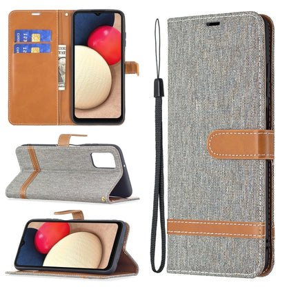 Color Matching Denim Texture Horizontal Flip Leather Case with Holder & Card Slots & Wallet & Lanyard, For Samsung Galaxy A03s 164mm