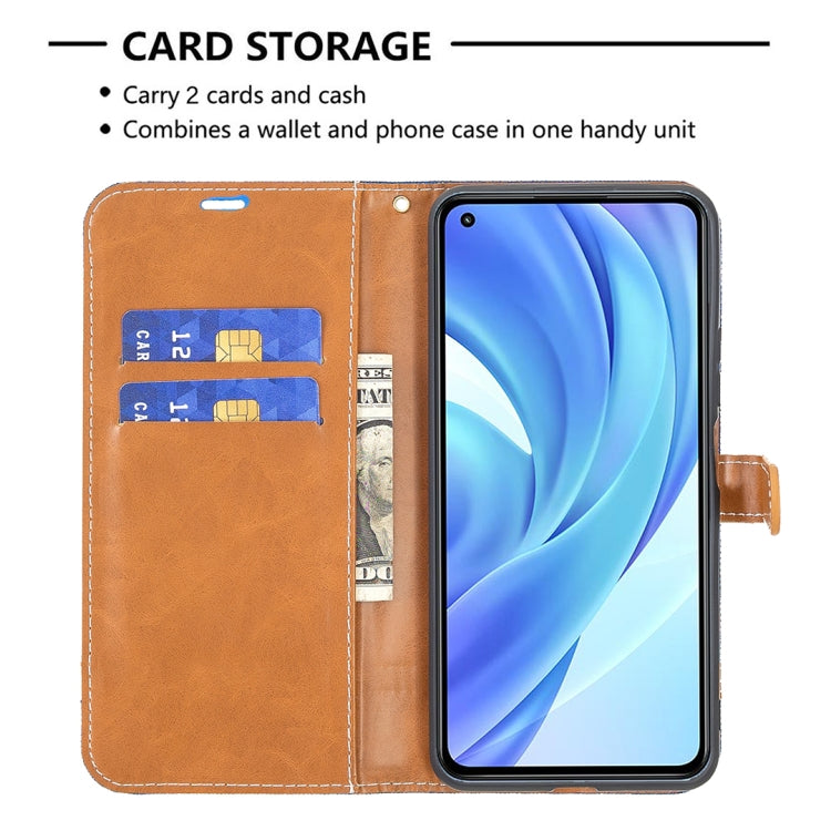 Color Matching Denim Texture Horizontal Flip Leather Case with Holder & Card Slots & Wallet & Lanyard, For Xiaomi Mi 11 Lite, For Xiaomi Poco M3 Pro / Redmi Note 10 5G